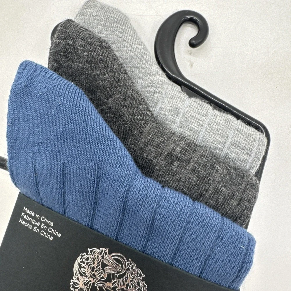 VINCE CAMUTO Men's Dress Crew Socks 3-Pair Set Gray Charcoal Navy NEW